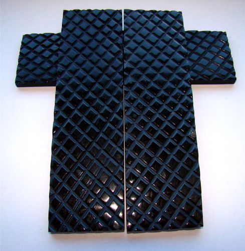 Büffelhornplatte schwarz ca. 12-13x4,5x0,8-1,0cm Motiv 6