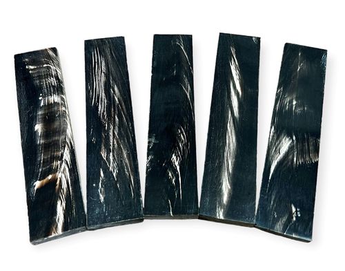 Büffelhornplatte schwarz-weiß 16x3,5x0,7cm